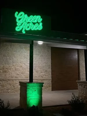 Green Acres Led sign lit